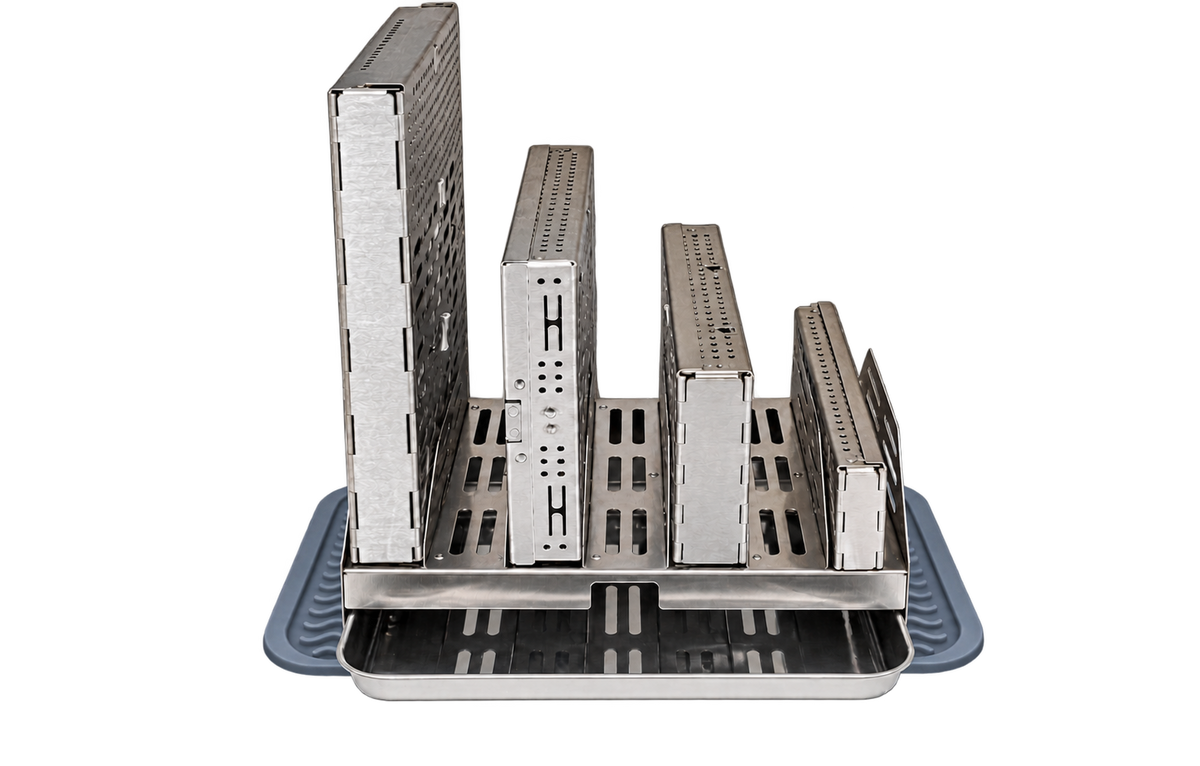 DriRak Cassette rack with cassettes upright in individual slots